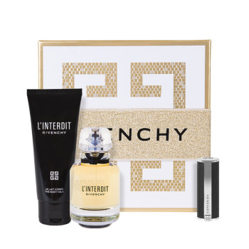 Givenchy L'Interdit Set: EdP 50 ml + BL 75 ml + Le Rouge Interdit Intense Silk Lipstick N° 333